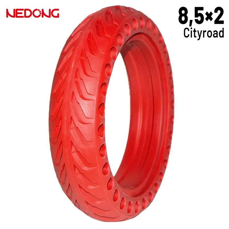Pneu plein 8 x 2 perforée rouge Nedong
