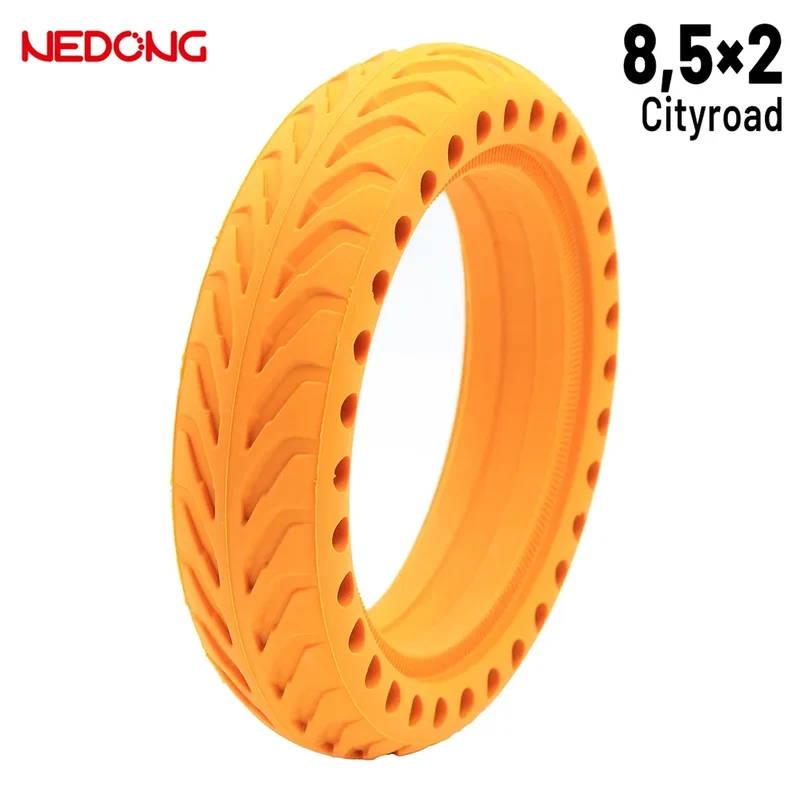 Pneu plein 8 x 2 perforée jaune Nedong