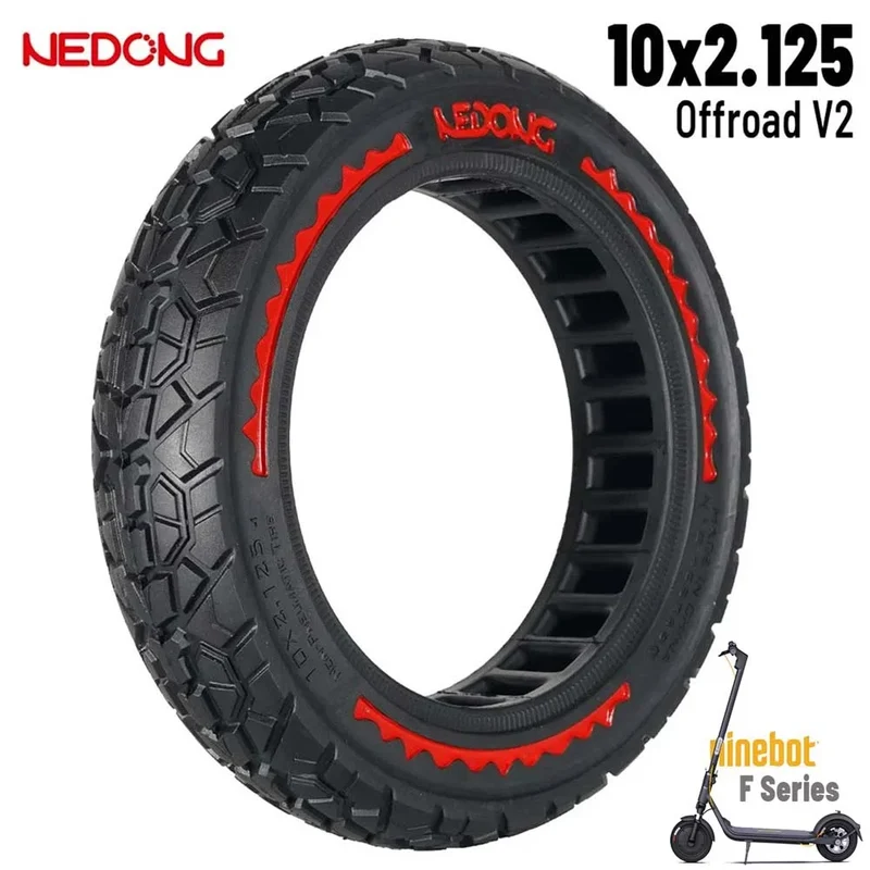 Pneu plein 10×2.125-6.5 42.5 mm rouge Nedong