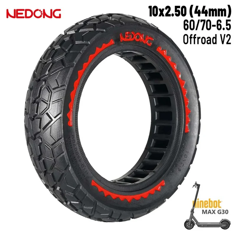 Pneu plein 10×2,5-6,5 – Tout-terrain 44 mm Nedong