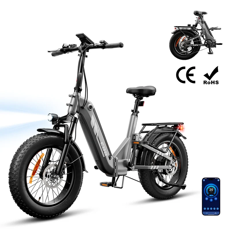 EB8 20" Fat Tire Folding Electric Bike with Torque Sensor