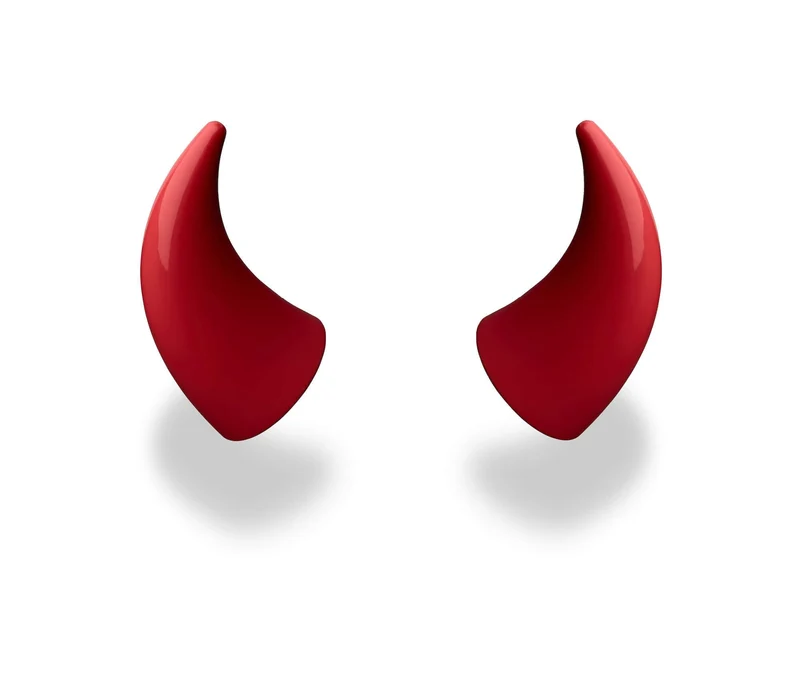 Helmet Flair MagNeatOhz: Large Red Devil Horns for Helmet