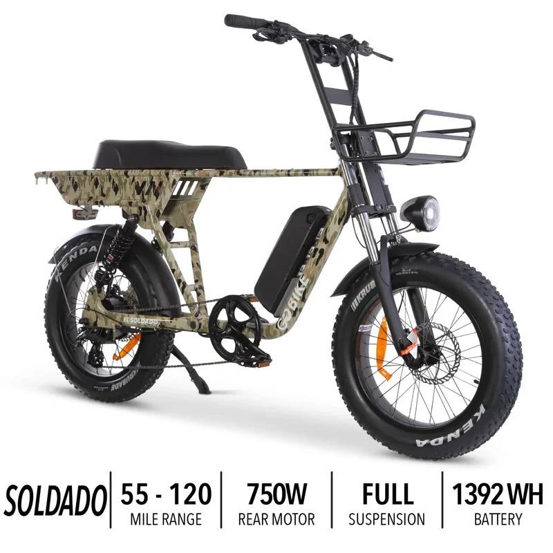 SOLDADO Lightweight 750W Dual-Passenger Electric Bike ElectricGOBIKE