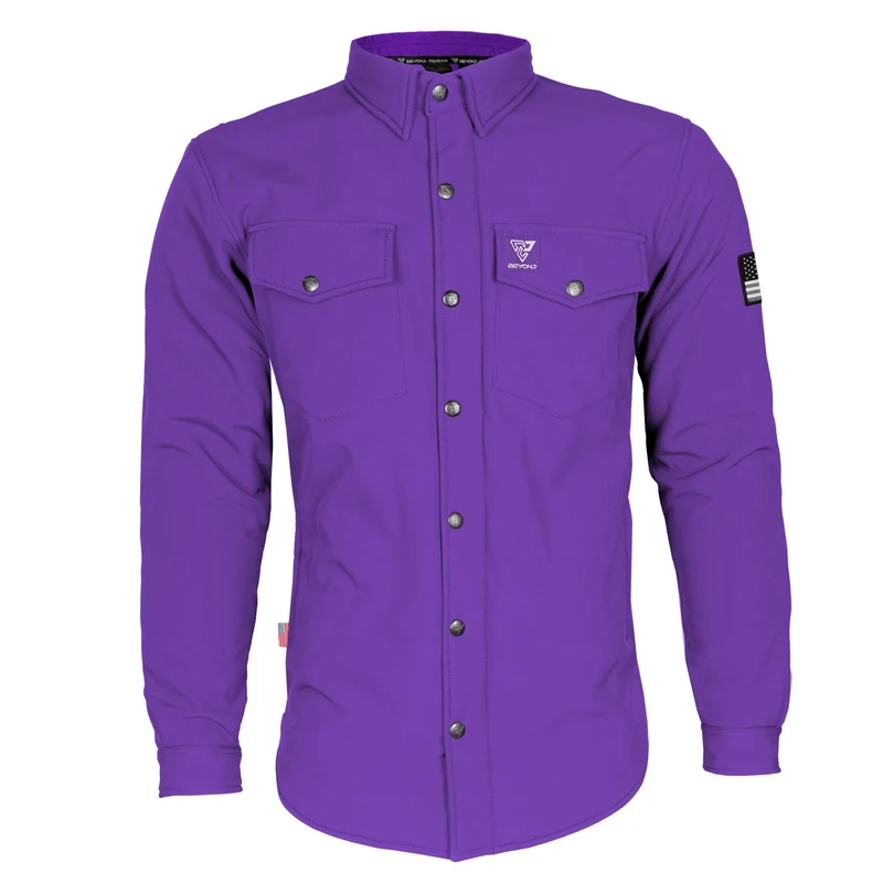 Protective SoftShell Winter Jacket for Men with Pads - Purple Matte