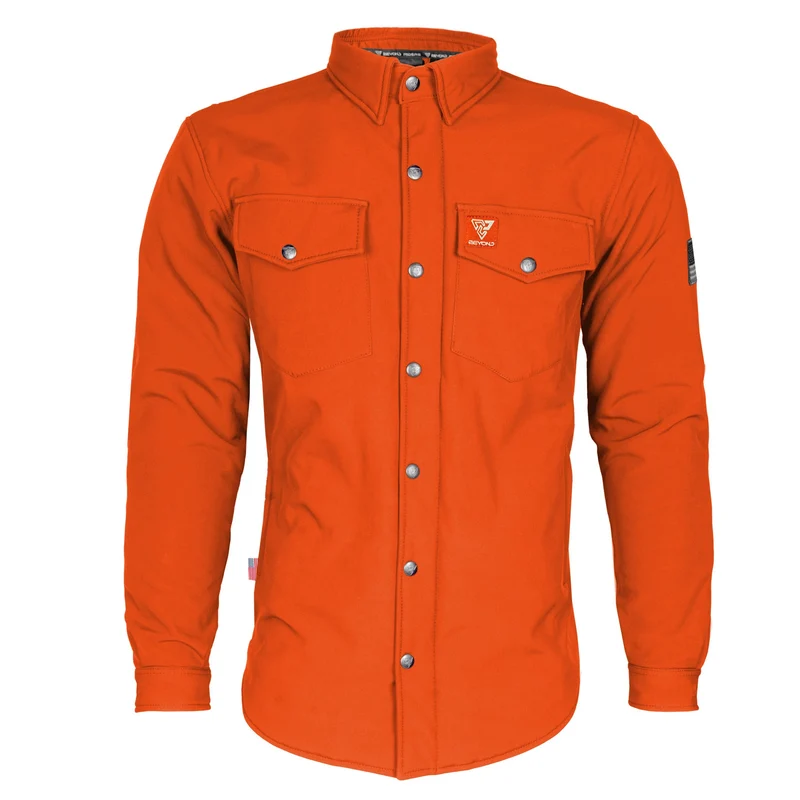 Protective SoftShell Winter Jacket for Men with Pads - Orange Matte