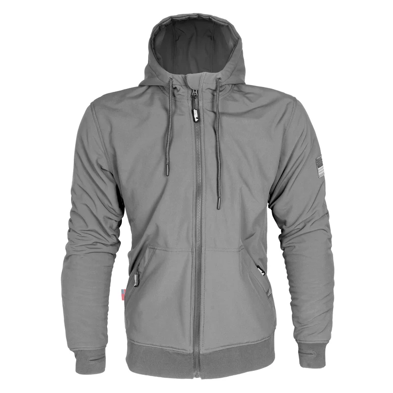 Protective SoftShell Unisex Hoodie with Pads - Gray Matte