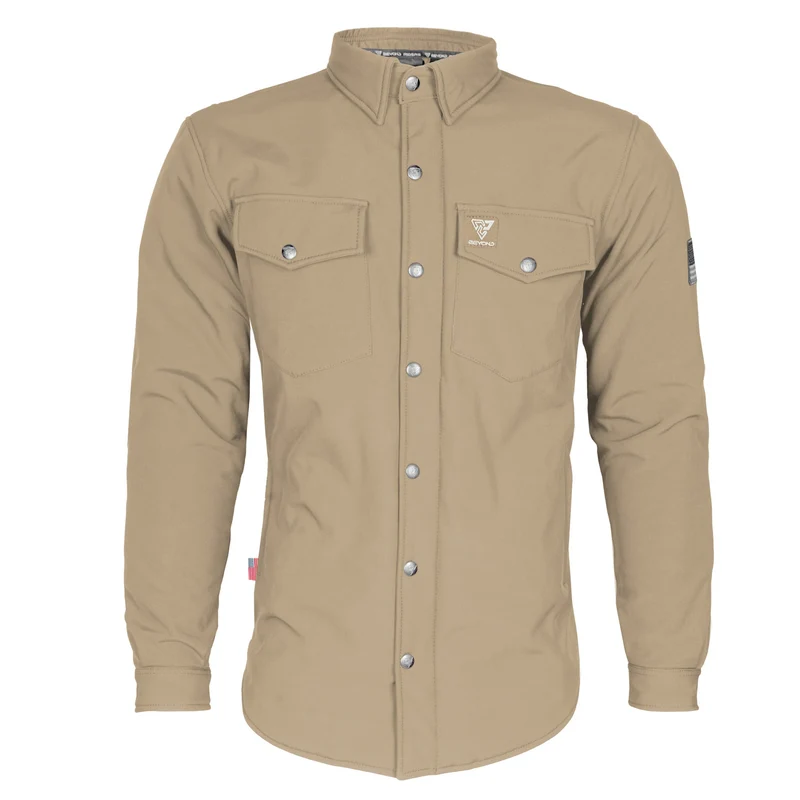 Protective SoftShell Winter Jacket with Pads for Men - Khaki Matte