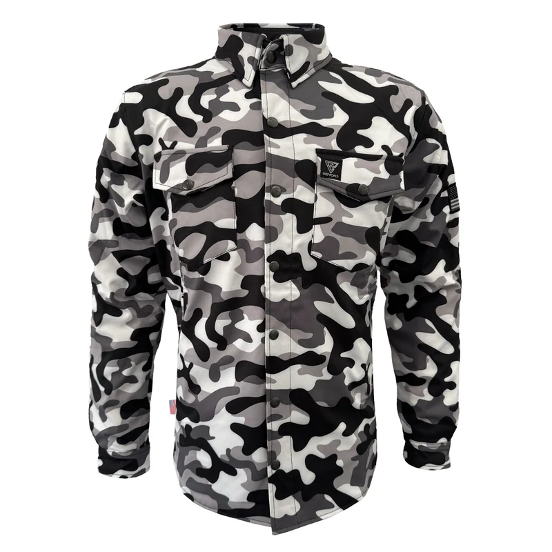 Protective SoftShell Winter Jacket with Pads for Men - Camouflage SnowFox