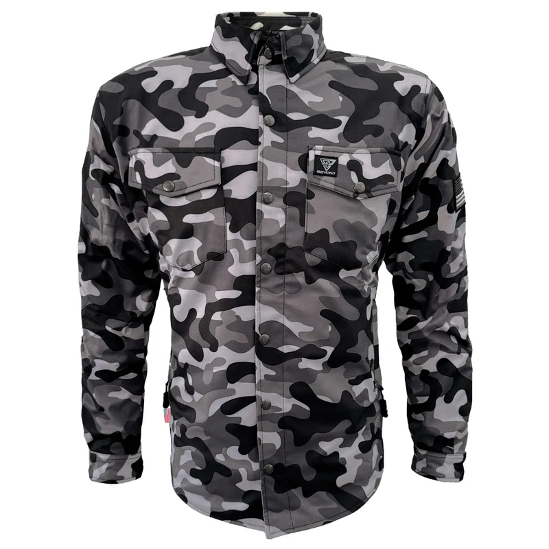 Protective SoftShell Winter Jacket with Pads for Men - Camouflage Gray Boomer