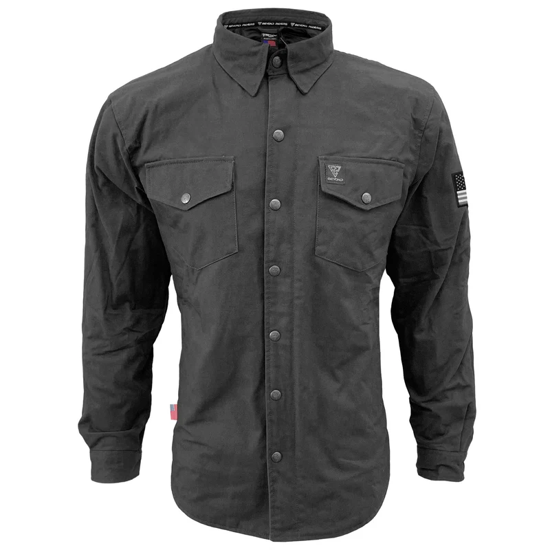 Protective Canvas Jacket with Pads for Men - Dark Grey