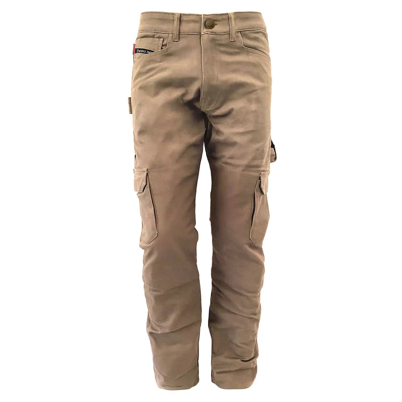 Loose Fit Cargo Pants with Pads - Khaki Solid