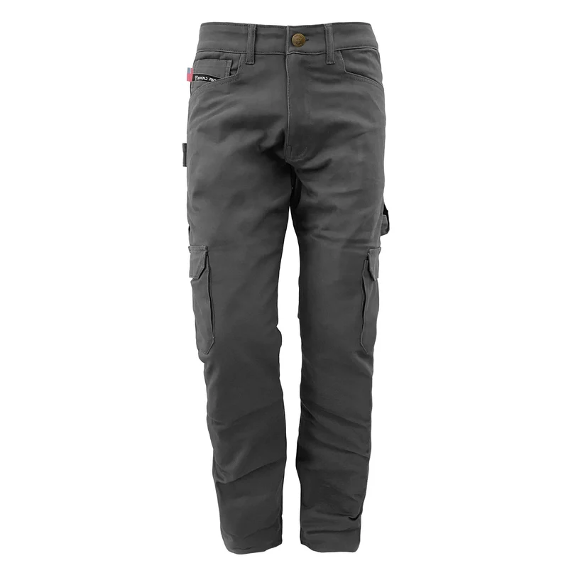 Loose Fit Cargo Pants with Pads - Gray