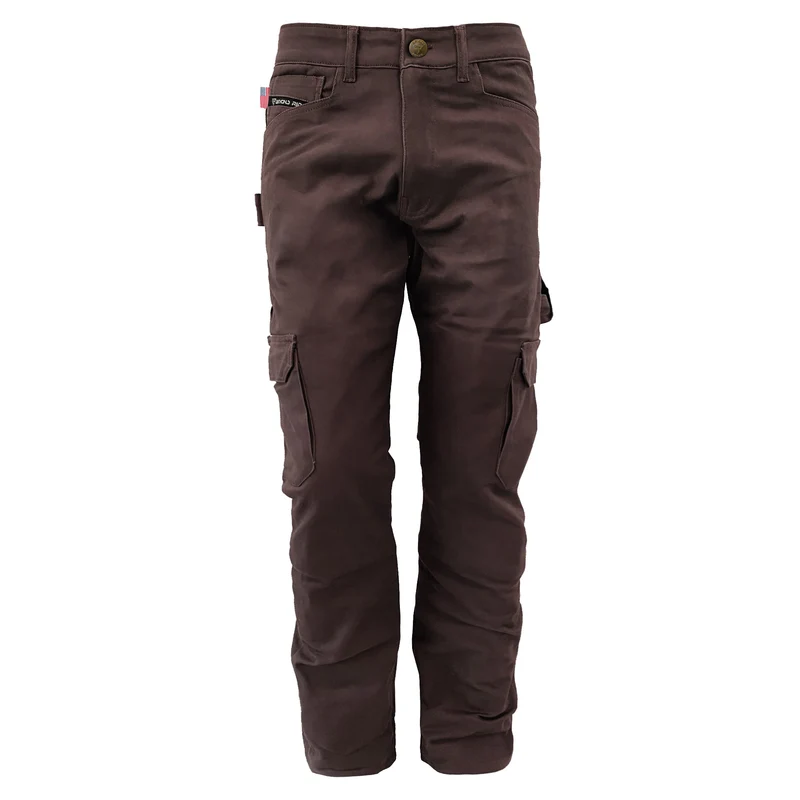 Loose Fit Cargo Pants with Pads - Dark Coffee