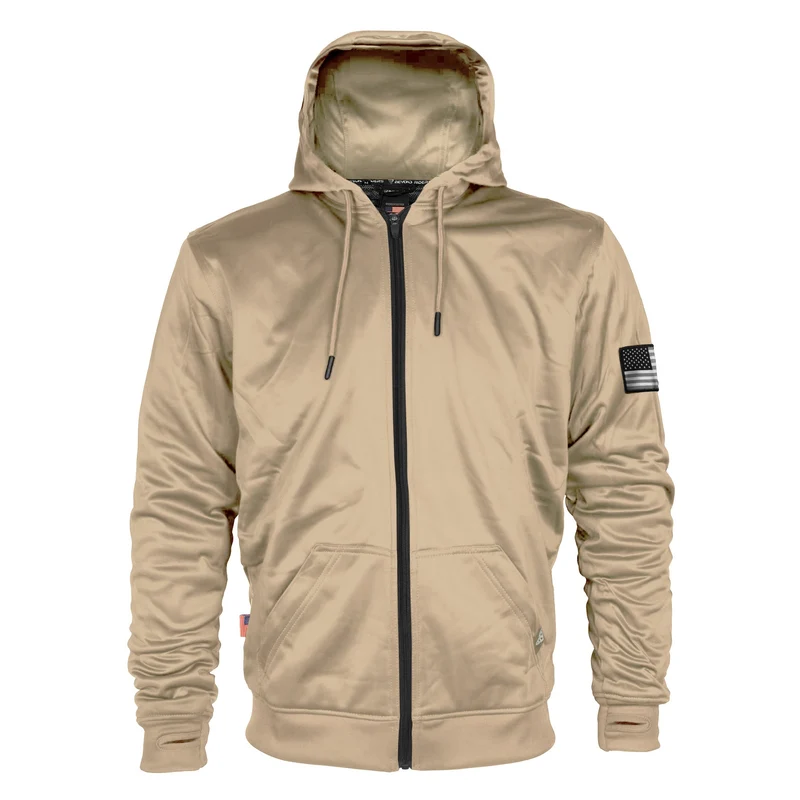 Ultra Protective Hoodie with Pads - Khaki Solid