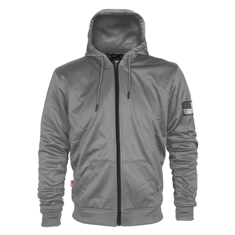 Solid Ultra Protective Hoodie with Pads - Dark Gray