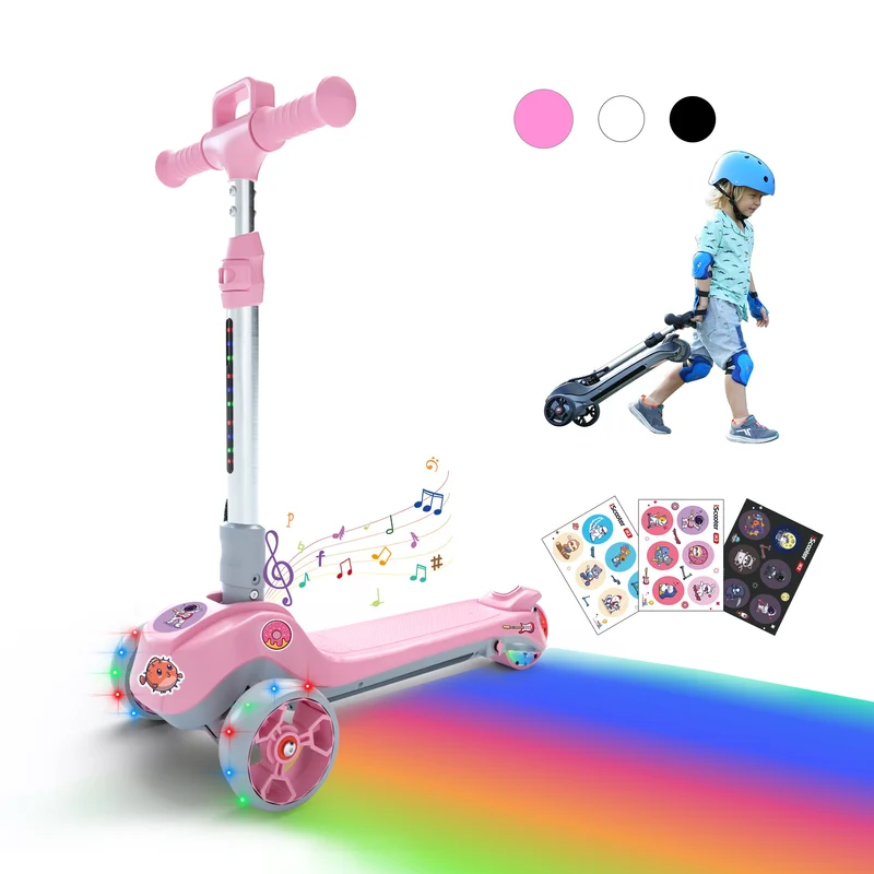 iScooter iK2 Height Adjustable Kids Electric Scooter with Flashing Wheels