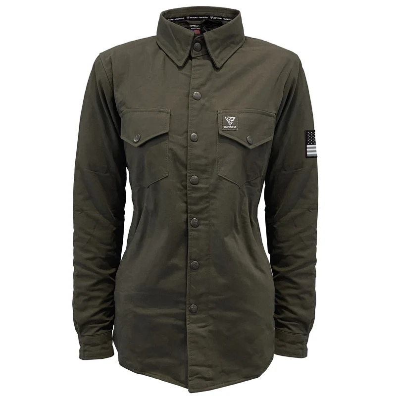 Protective Canvas Jacket for Women with Pads - Army Green