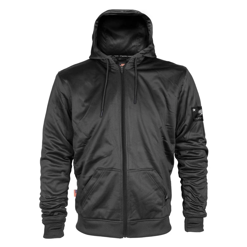 Ultra Protective Hoodie with Pads - Black Solid
