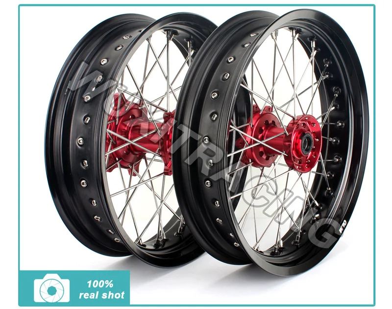 Paires de jantes complètes 3.5 * 17 4.25 * 17 Motorcross pour CR CRF 125 250 450 R X 12 13 14