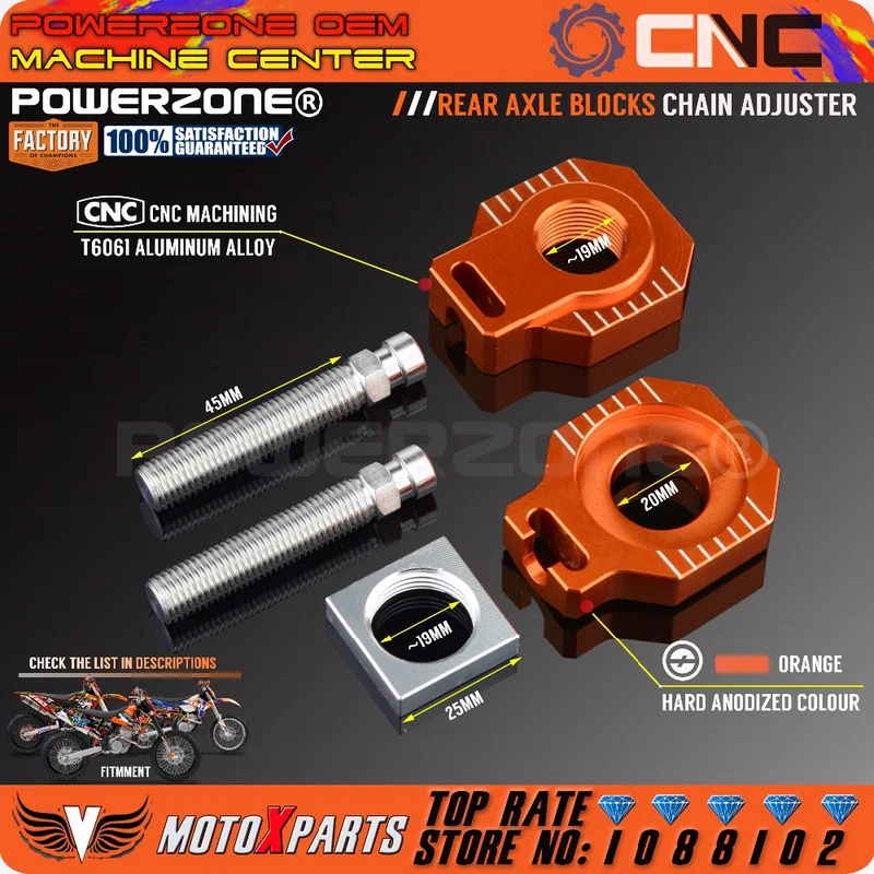 POWERZONE Tendeurs de chaîne pour KTM 125 250 300 350 450 525 530 EXC EXCF XCW XCFW 2017 18 SX SXF XC XCF SX-F