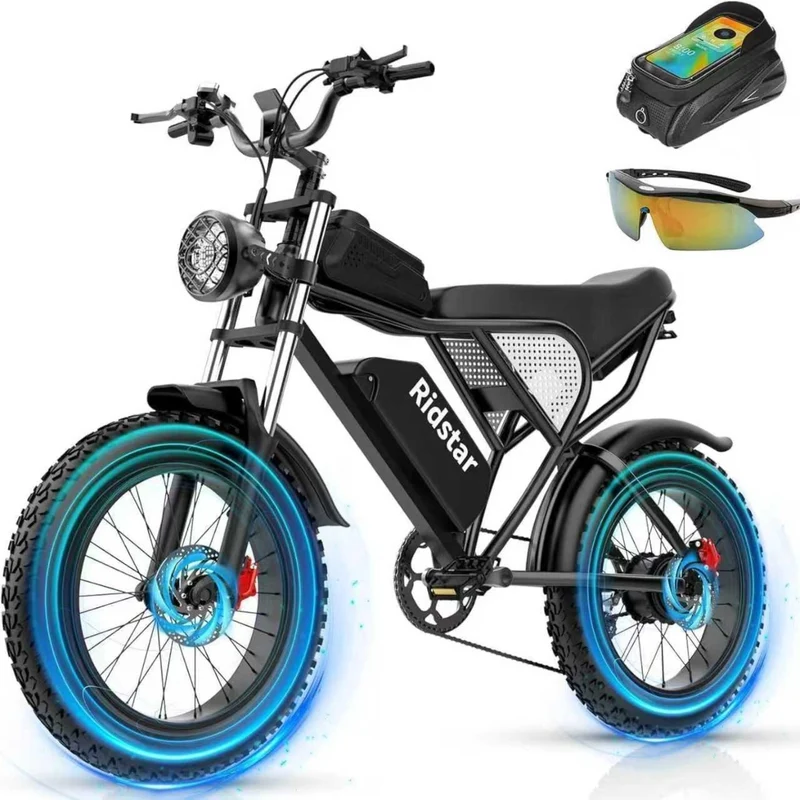 RIDSTAR Q20 20" Fat Tires Vélo électrique 1000W Moteur 48V 20Ah Batterie