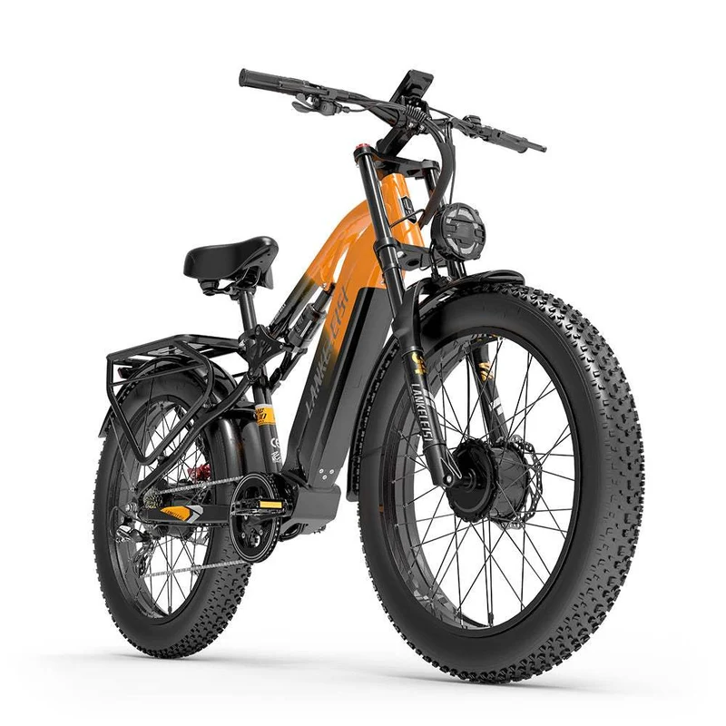 LANKELEISI MG800MAX Vélo électrique tout-terrain 26″ Pneus larges Double moteur 2×1000W 48V 20Ah Batterie