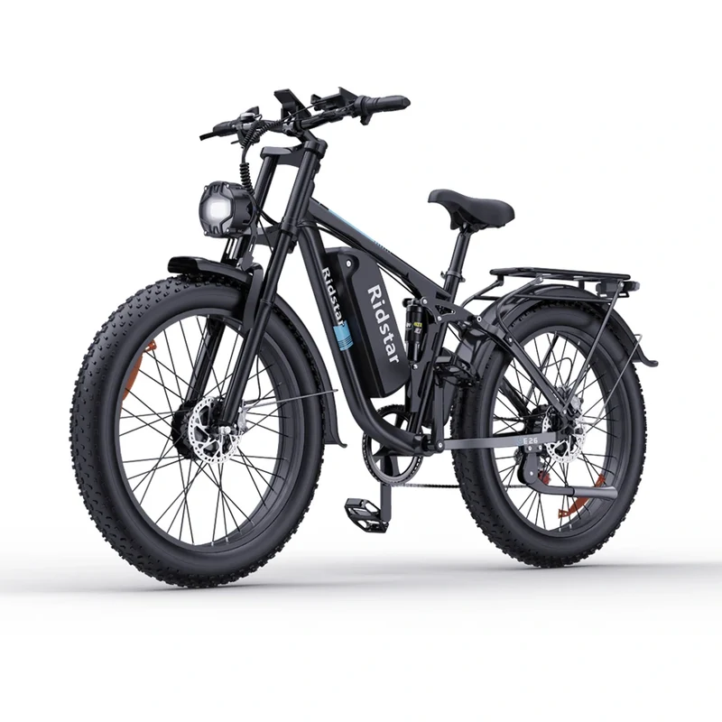 RIDSTAR E26 Pro 26" Vélo électrique de montagne à gros pneus 2000W Double Moteur 48V 23Ah Batterie