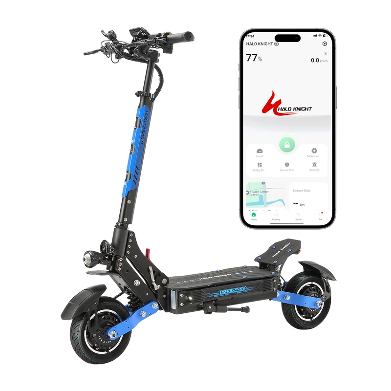 HALO KNIGHT T108(2025) 10" Trottinette électrique pliante 2400W Moteur 52V 28.8Ah Batterie